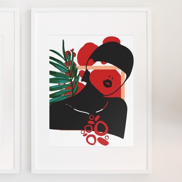 Modern Wall Art Print Tropical Girl Unframed - Picture 4 of 10